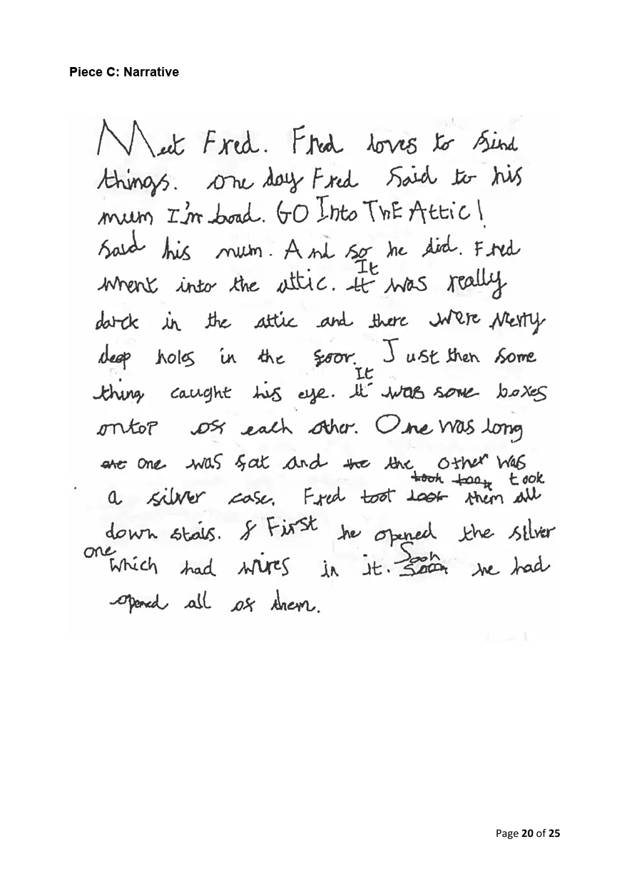 Year 2 Kim narrative script in the upload dropzone